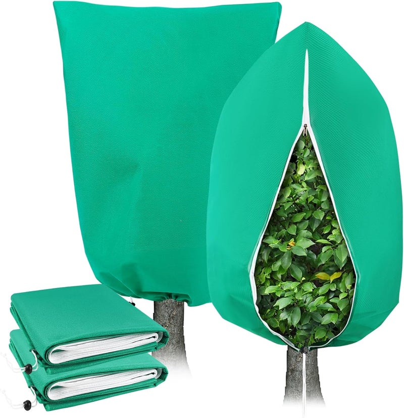 ANGAR 2 Pack Plant Covers Freeze Protection for Winter, 2.2oz/yd² Frost Blankets Cloths With Zipper/Drawstring (84" X 72"), Large Plant Frost Protection Covers Outdoor, for Shrub Bush Fruit Tree Potte - Image 1
